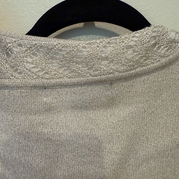 Apostrophe Metallic Cream Wrap Sweater - Picture 6 of 6